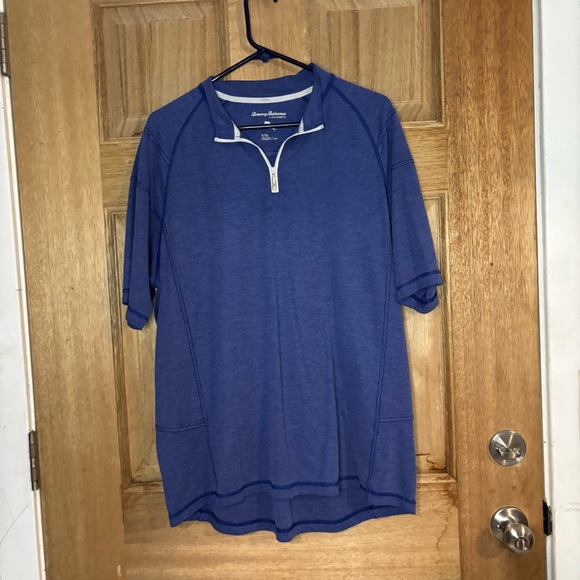 Tommy Bahama Blue Quarter-Zip Polo Shirt size XL - Picture 1 of 5